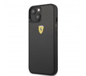 Ferrari Real Carbon Zadn&iacute; Kryt pro iPhone 13 mini Black