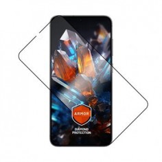 Pr&eacute;miov&eacute; ochrann&eacute; tvrzen&eacute; sklo FIXED Armor s aplik&aacute;torem pro Samsung Galaxy S24, čern&eacute;