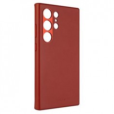 Kožen&yacute; zadn&iacute; kryt FIXED MagLeather s podporou MagSafe pro Samsung Galaxy S24 Ultra, červen&yacute;