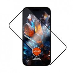 Ultra odoln&eacute; tvrzen&eacute; sklo FIXED Armor s Anti-dust aplik&aacute;torem a AR vrstvou pro Apple iPhone 16 Pro, čern&eacute;